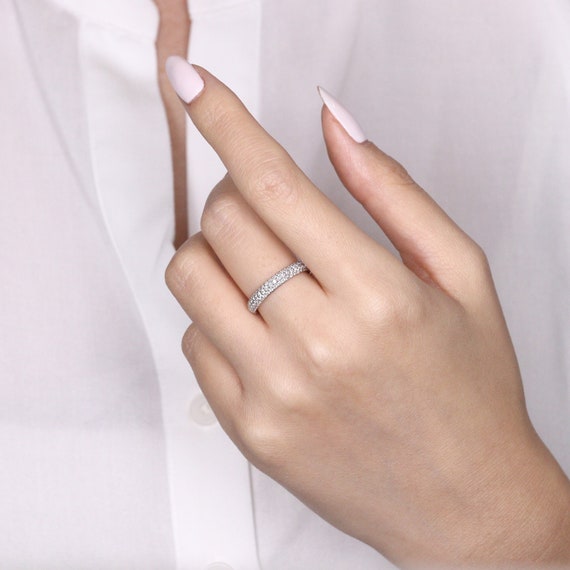 1.2ct Princess Cut Diamond Engagement Ring with Diamond Band – Saracino  Custom Jewelry