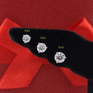 Diamond Prong Set Stud Earrings/Lab Diamond Earrings/Diamond Solitaire Stud Earrings/Bridesmaid Wedding Gift/Single or Pair