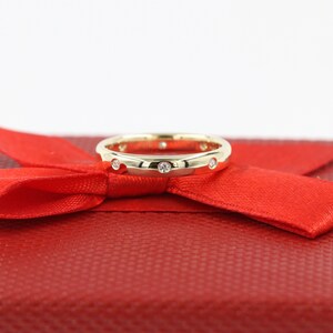 Handmade 14K Gold Diamond Wedding Band: Comfort Fit Eternity Ring