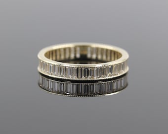 Baguette Lab Grown Diamond Eternity Band: 14K Gold Anniversary Ring