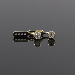 Natura Diamond Jacket Earring/14K gold Bezel Set Diamond Earring/Ear Jacket Earring/Diamond Earring/Single or Pair Earrings/Anniversary gift