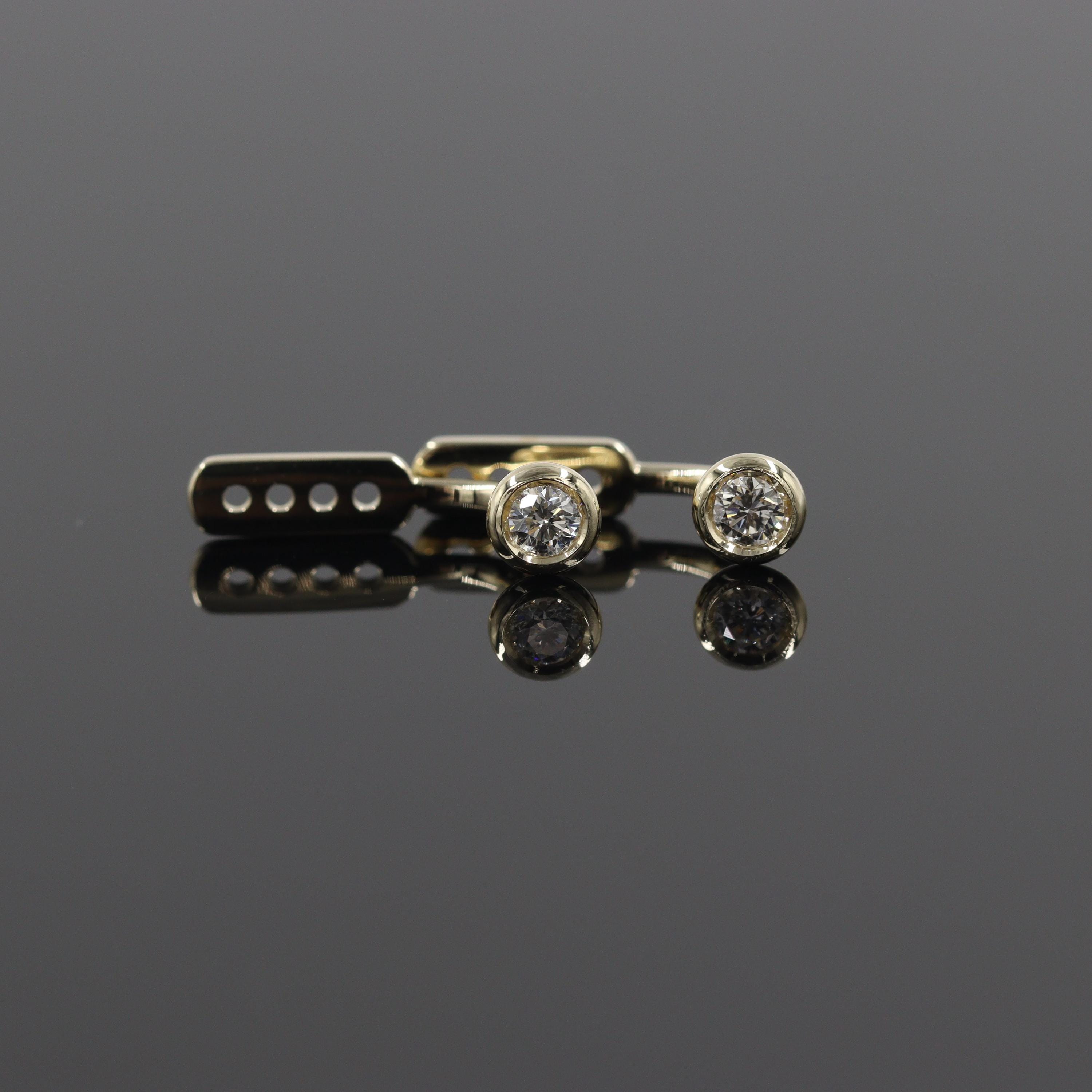 14K Gold Diamond Earring Jacket: Bezel Set Fine Jewelry