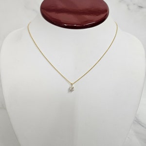 Handmade 14K Gold .30ct Diamond Solitaire Pendant Necklace