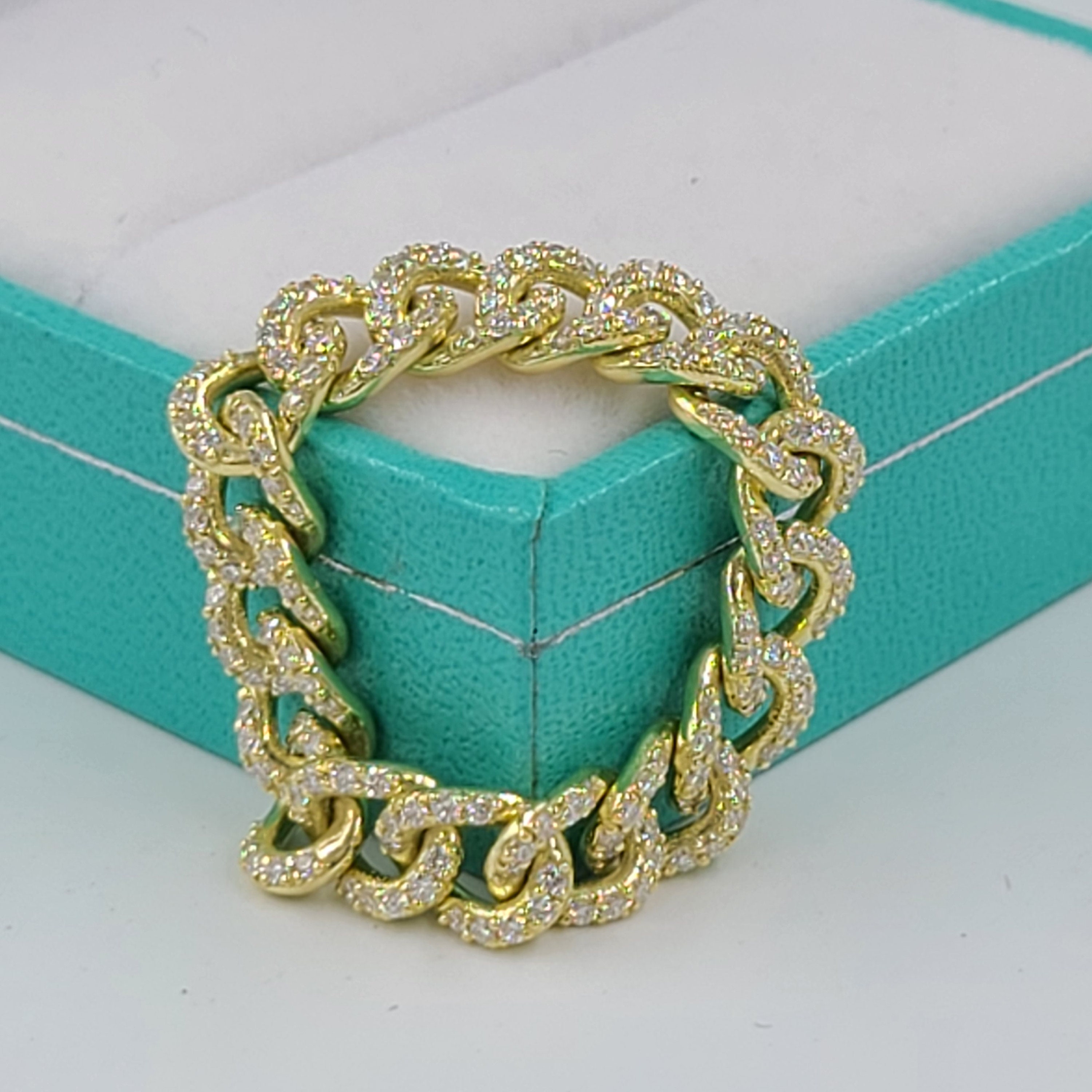Dainty Diamond Chain Ring 14k Gold Diamond Chain Ring Natural