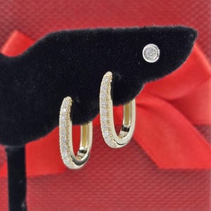 14K Gold Diamond Hoop Earrings: Handmade Paperclip Style