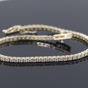 Natural Diamond Tennis Bracelet / Eternity 2.3ct Diamond 4 Prong Tennis Bracelet/ Diamond Engagement Bracelet/Anniversary gift