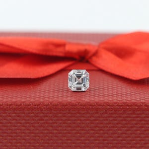 Solitaire Asscher Cut Lab Diamond onzichtbare set oorbel/diamant 1ct solitaire enkele of paar oorbellen/minimalistische oorbel/verjaardagscadeau