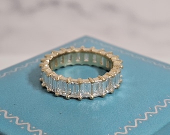 Baguette Lab Grown Diamond Eternity Band - 14K Gold Anniversary Ring