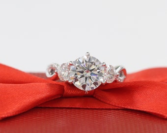 3ct Center Lab Grown Diamond  Ring/Lab Grown Diamond Engagement Ring/Anniversary gift