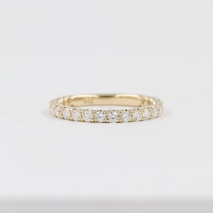 14K Gold Diamond Eternity Ring: Handmade Anniversary Band