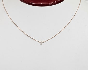 Dainty 14K Gold Diamond Cross Necklace: Minimalist Religious Jewelry