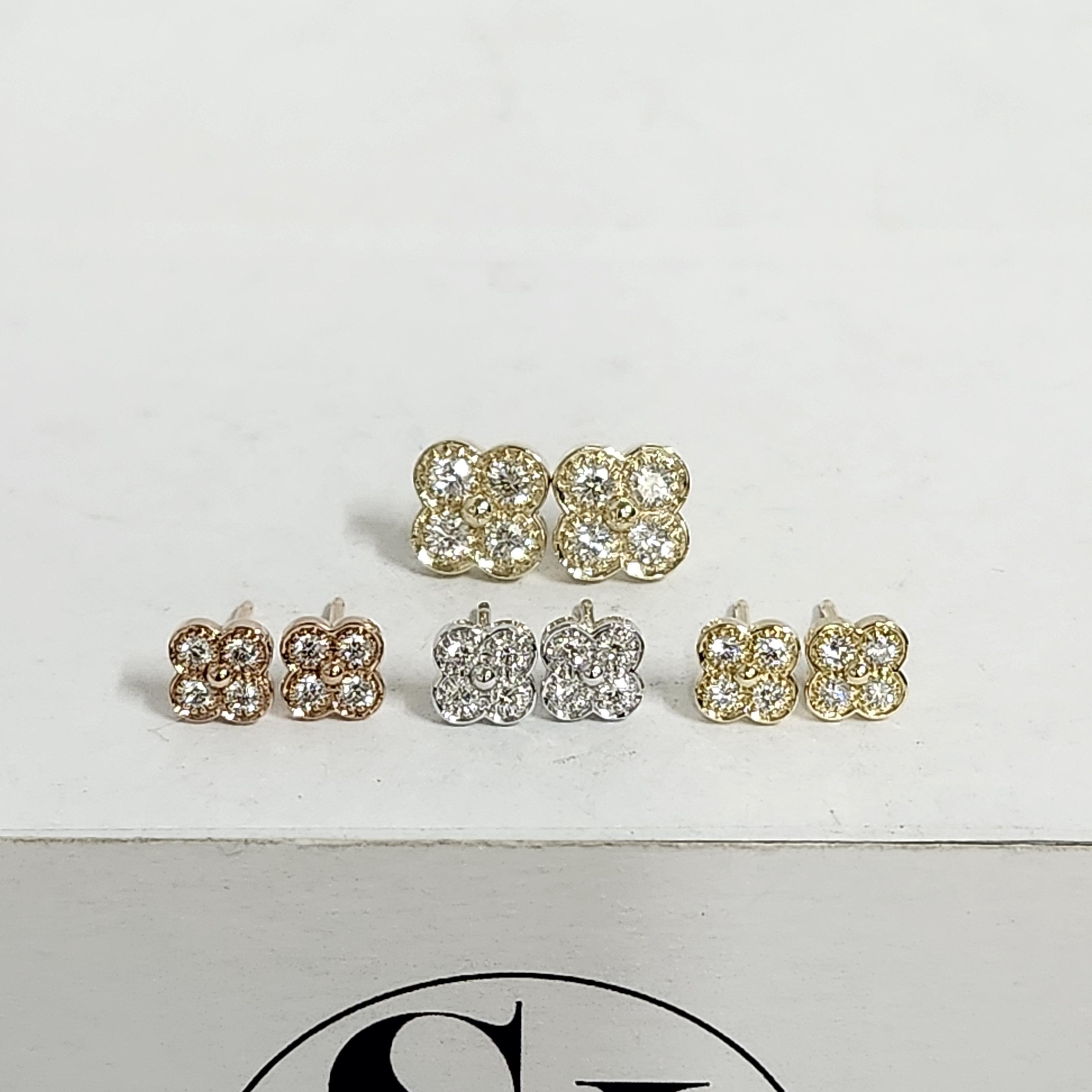 Gabriel & Co. Diamond Pave Clover Earrings - EG12221 | Ben