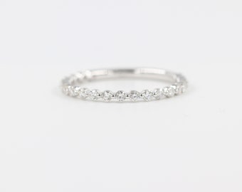 Stackable Diamond Band /Round Diamond  Band /  Eternity Ring / Eternity Diamond Wedding Ring / Minimalist Diamond Ring / Diamond Band