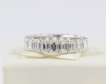 7ct Emerald Cut Diamond Breedte 5mm/Emerald Cut Diamond Wedding Band/Full Eternity Wedding Ring/Natural Diamond/Jubileumcadeau