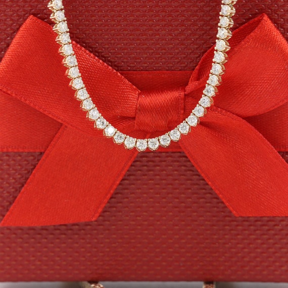 5ct Natural Diamond Prong Tennis Necklace /14K gold Natural Round Diamond  Tennis Necklace/Anniversary Gift