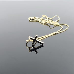 Men&#39;s 14k Gold Cross Necklace: Handmade Rope Chain Pendant