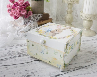 Easter Tea Box | Handmade Wooden Tea Bag Organizer