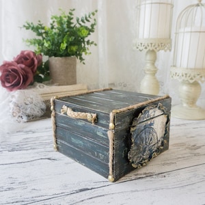 Stockage de bonbons nautique | Boîte en bois| Boîte de rangement luxueuse pour bonbons sucrés | Boîte organisatrice de biscuits au chocolat | Bonbonnière pour déco de cuisine