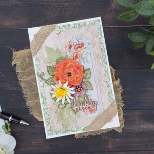 Biglietto di auguri in carta fatta a mano in 3D/ Biglietto di congratulazioni con fiocco di nastro per lei/ Biglietto di compleanno con fiori di carta lavorati/ Biglietto di congratulazioni per tutte le occasioni