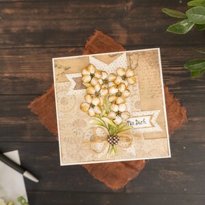 Carte de voeux 3D en papier fait main | Carte de félicitations avec noeud de ruban pour elle | Carte d'anniversaire de fleurs en papier fabriquées en papier, carte de félicitations pour toutes les occasions