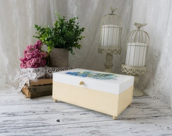 Handmade Wooden Tea Box | Decoupage Tea Bag Organizer