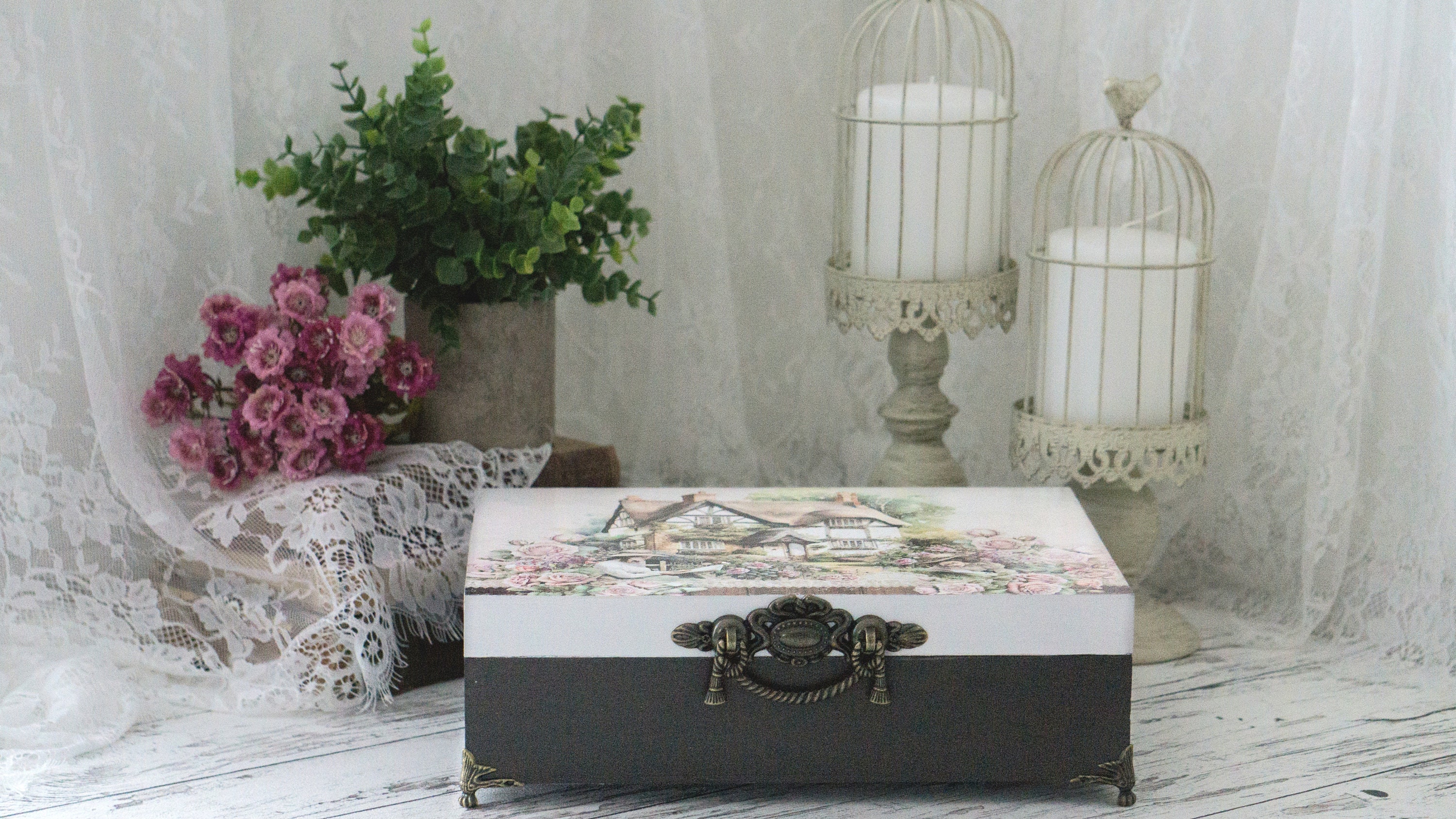 Handmade Wooden Tea Box | Decoupage Tea Bag Organizer - Etsy
