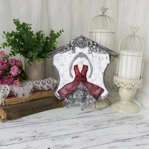 Elegante portachiavi da parete / Cartello in legno decoupage / Arredamento gotico / Arte della parete / Regalo di inaugurazione della casa / Arredamento domestico fatto a mano / Idea regalo di nozze