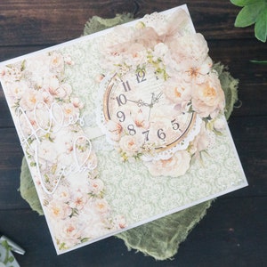 3D-wenskaart van handgeschept papier | Felicitatiekaart met strikstrik voor haar | Verjaardagskaart met ambachtelijke bloemen | Felicitatiekaart voor alle gelegenheden