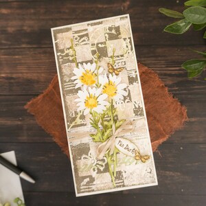 Carte de voeux 3D en papier fait main | Carte de félicitations avec noeud de ruban pour elle | Carte d'anniversaire de fleurs en papier fabriquées en papier, carte de félicitations pour toutes les occasions