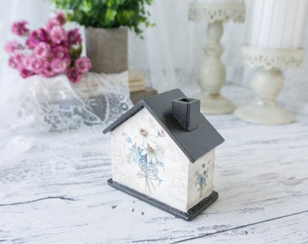 Money box| Savings box| Cash box| Gift for children| Handmade wooden piggy bank| Birthday gift| Gift idea; Home decor; Small decopaged box