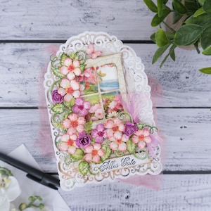 3D-Büttenpapier Grußkarte| Ribbon Bow Glückwunschkarte für Sie| "Geburtstagskarte ""Geburtstagskarte"" mit Blumen, für alle Anlässe"