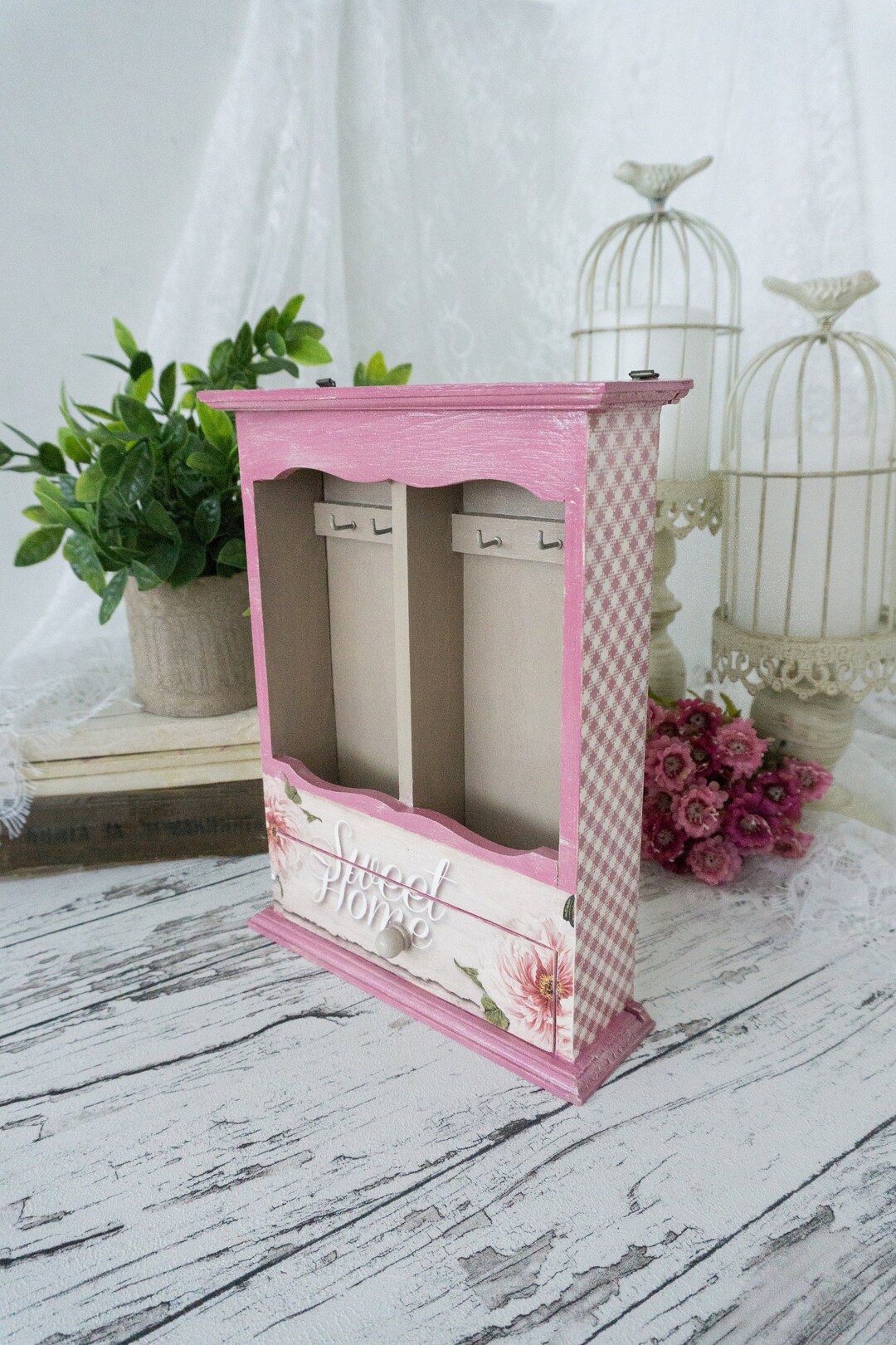 Wood Key Cabinet | Country Key Holder | Key Hanger | Wedding Gift ...