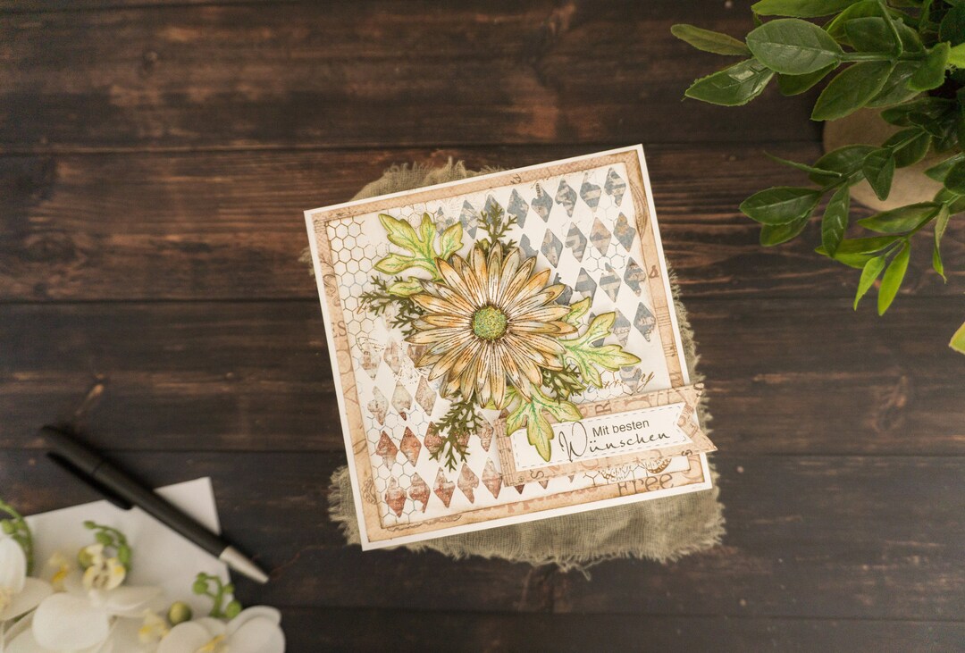 Handmade Paper Flower Congratulations Card | 3D All Occasion Greeting ...