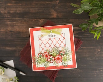3D Handmade Paper Greeting Card| Ribbon Bow Congratulations Card for ...