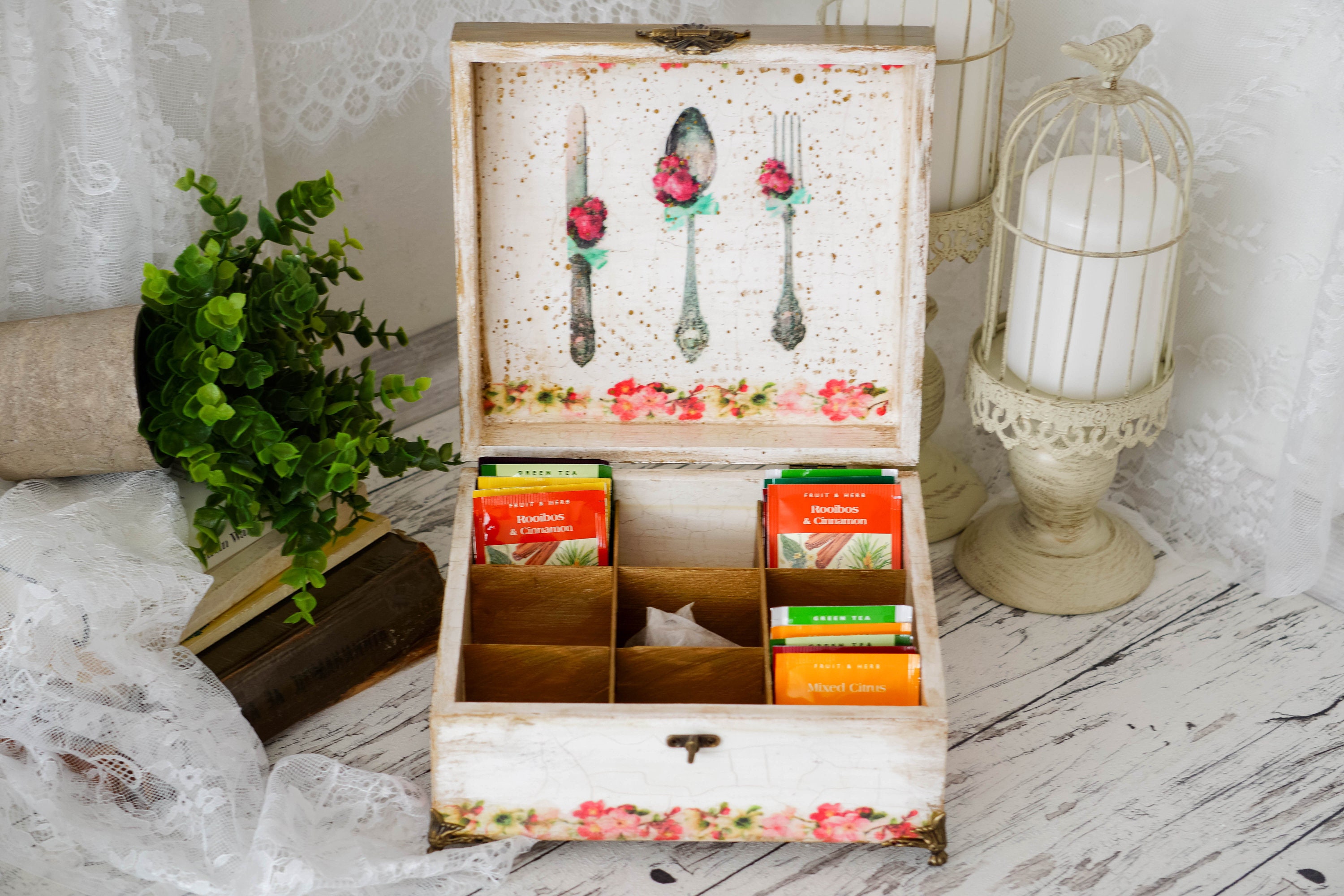 Vintage Tea Box Tissue Box and Tray Tea Box With 9 Etsy