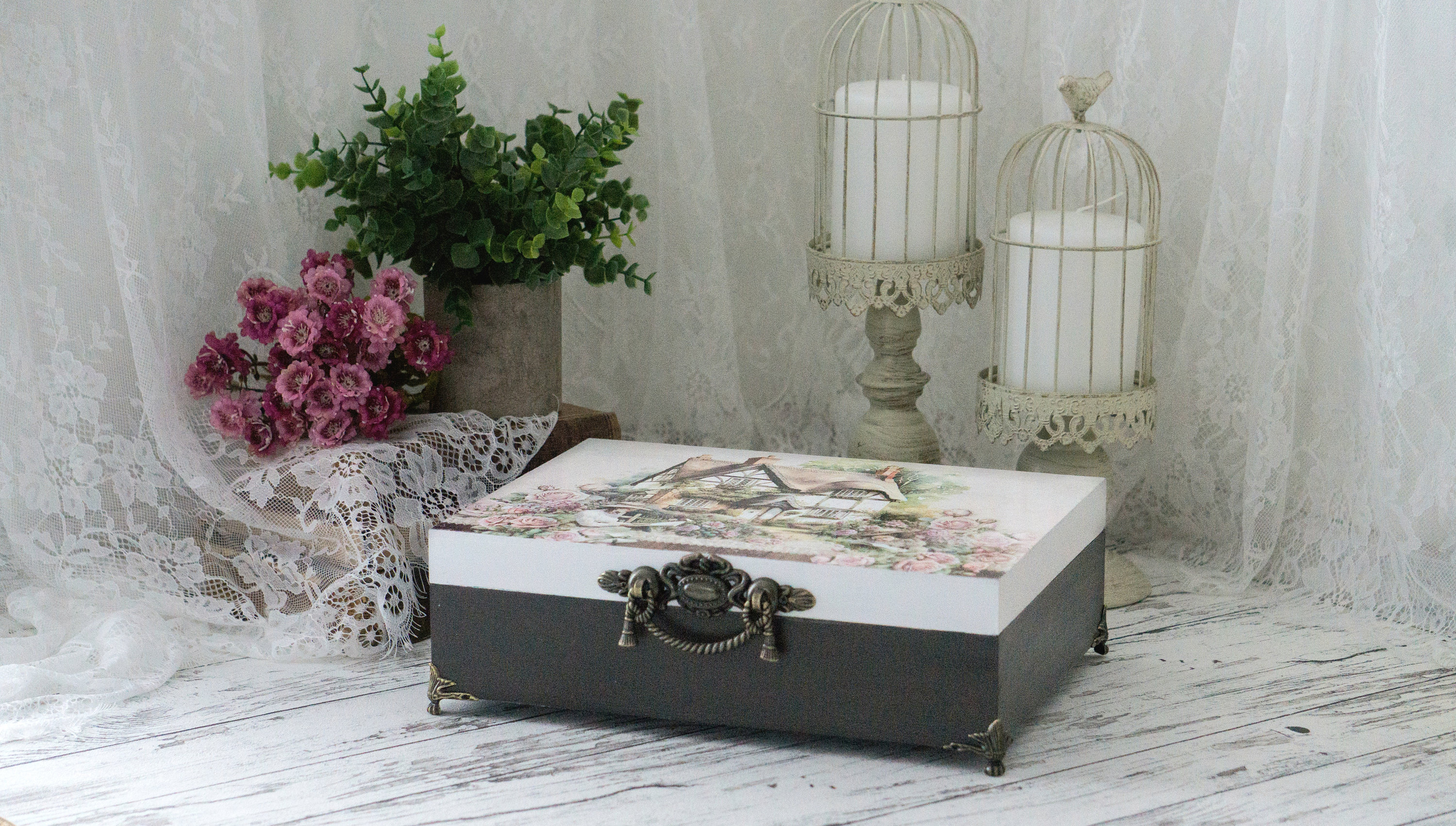 Handmade Wooden Tea Box | Decoupage Tea Bag Organizer - Etsy