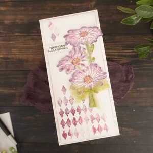 Carte de voeux 3D en papier fait main | Carte de félicitations avec noeud de ruban pour elle | Carte d'anniversaire de fleurs en papier fabriquées en papier, carte de félicitations pour toutes les occasions
