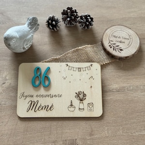Carte anniversaire en bois