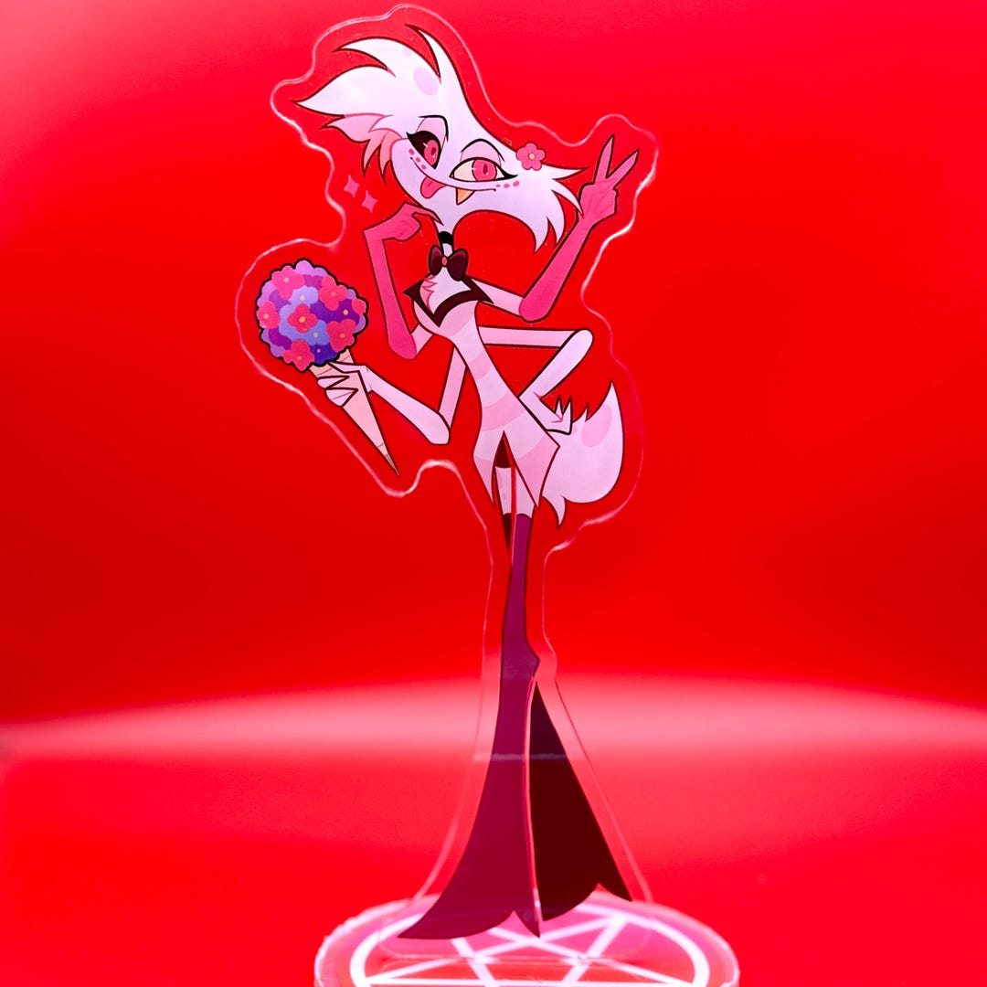 Angel Dust Hazbin Hotel 7” Inch Acrylic Standee With Round Base - Etsy