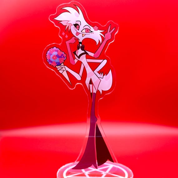 Angel Dust Hazbin Hotel 7” Inch Acrylic Standee With Round Base - Etsy