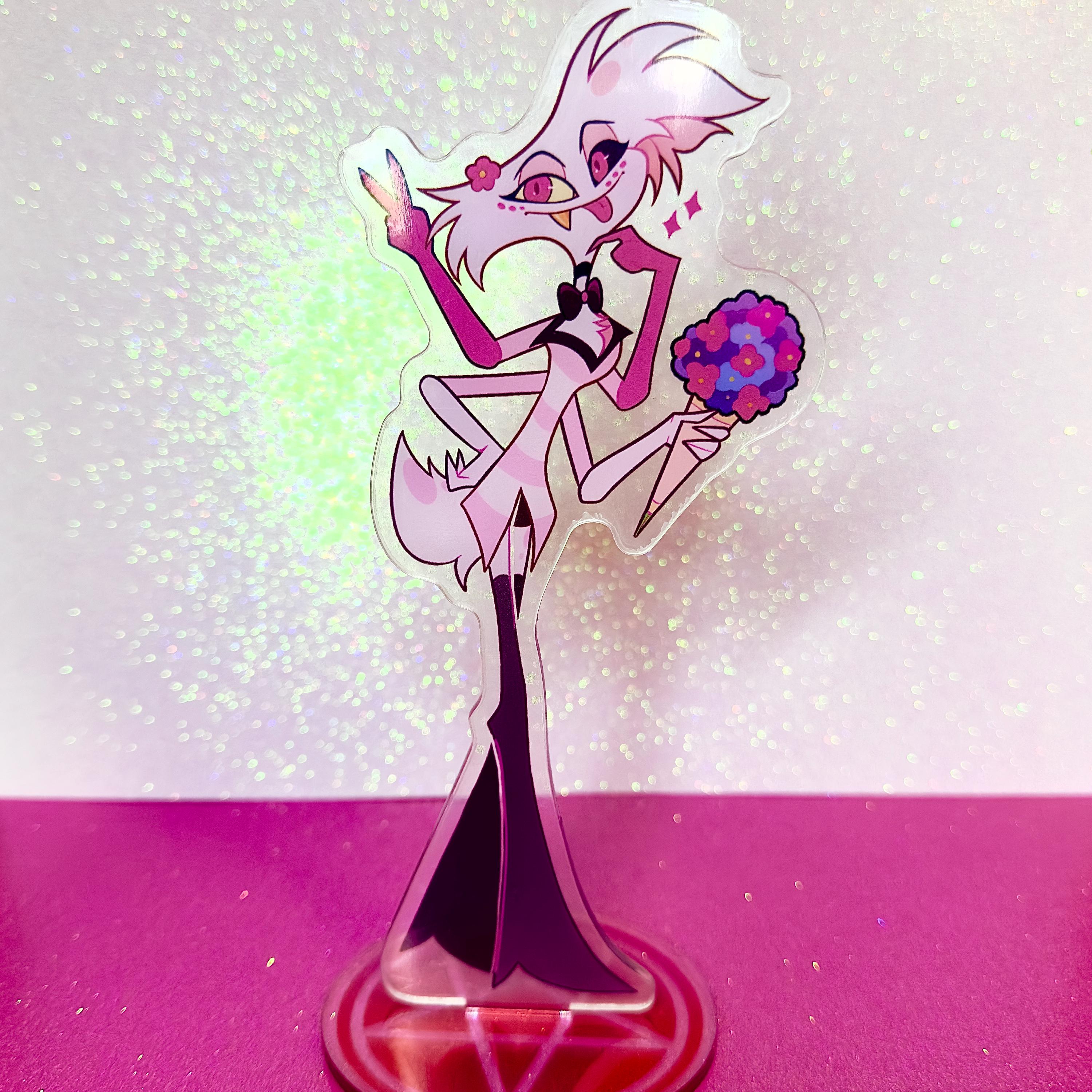 Angel Dust Hazbin Hotel 7” Inch Acrylic Standee With Round