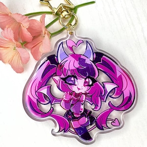 Ironmouse VTuber VShojo Waifu Chibi Anime Keychain Glitter Epoxy 3 inches Large Charm