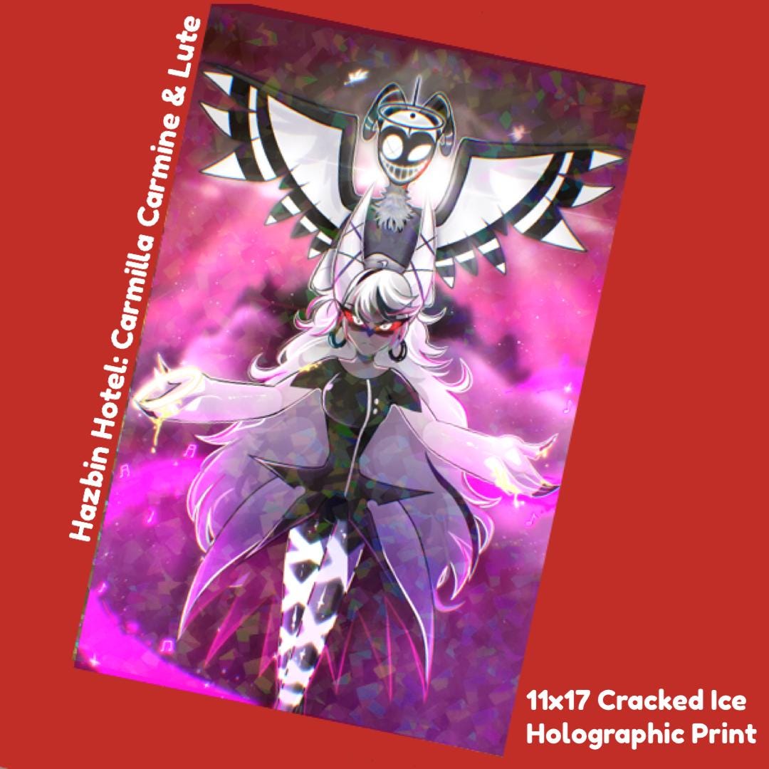 Holographic 11x17 Poster - Hazbin Hotel: Carmilla Carmine and Lute