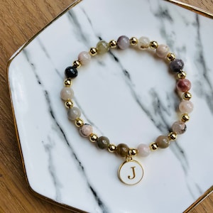 Initial Charm Beaded Bracelets, Personalized Bracelets, Custom Word Beaded Bracelet, Valentine’s Day Bracelets, Stackable Bracelets