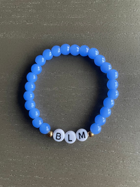 Black Lives Matter Natural Stone Beaded Bracelet BLM BLM