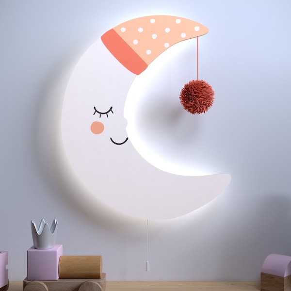Moon Wall Light Etsy