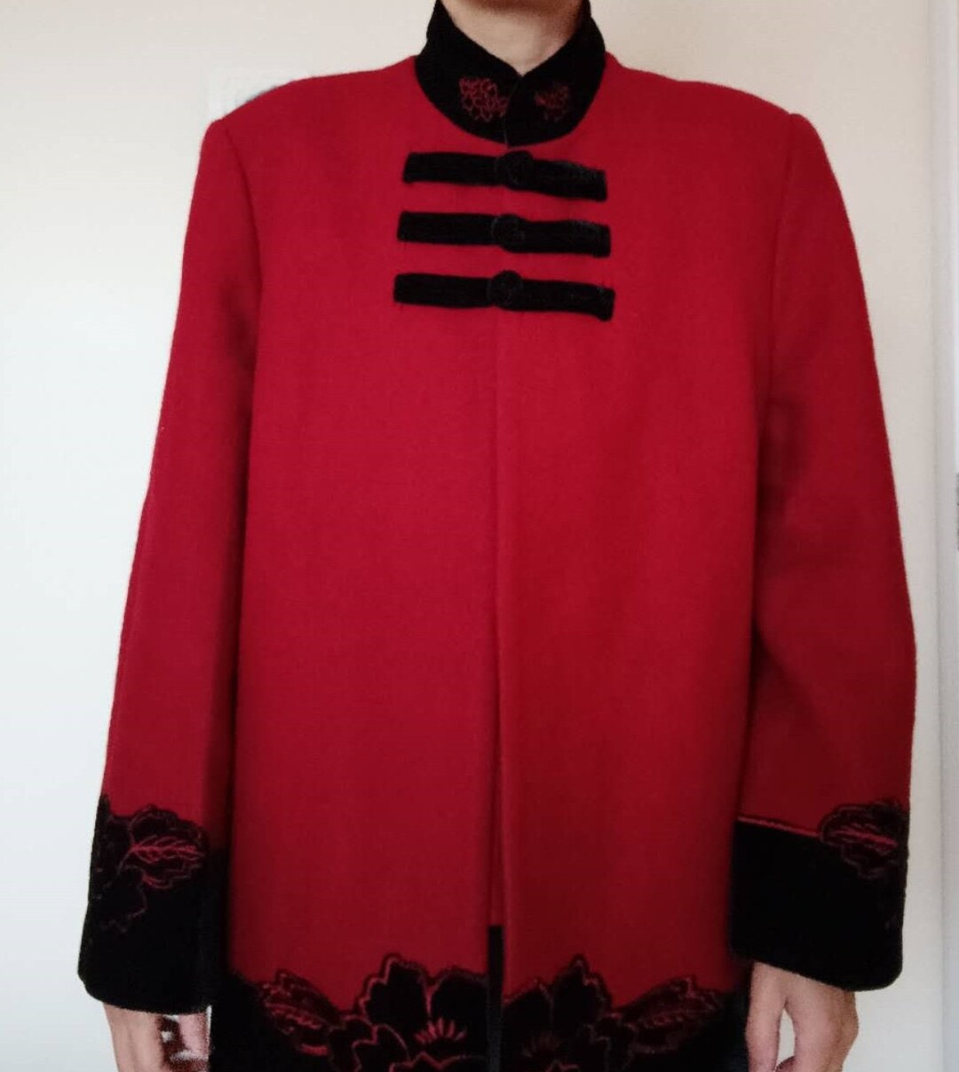 Plus Size Wool Jackets Wool Coats Red 4XL Etsy