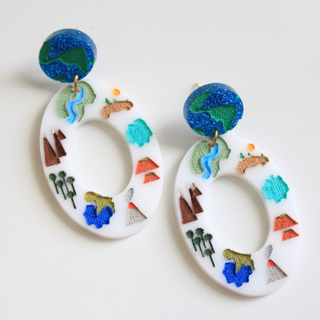 Teacher Earrings Social Studies Teacher Gifts Geography Etsy