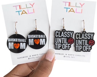 Basketball Mom Earrings for Basketball Earrings Game Day Earrings for Her Earrings for Mom Basketball Gifts for Her