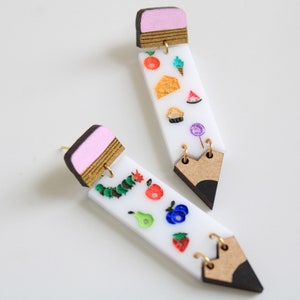 Hungry Caterpillar Earrings Pencil Earrings for Teacher Hungry Caterpillar Gifts for Teacher Appreciation Gifts